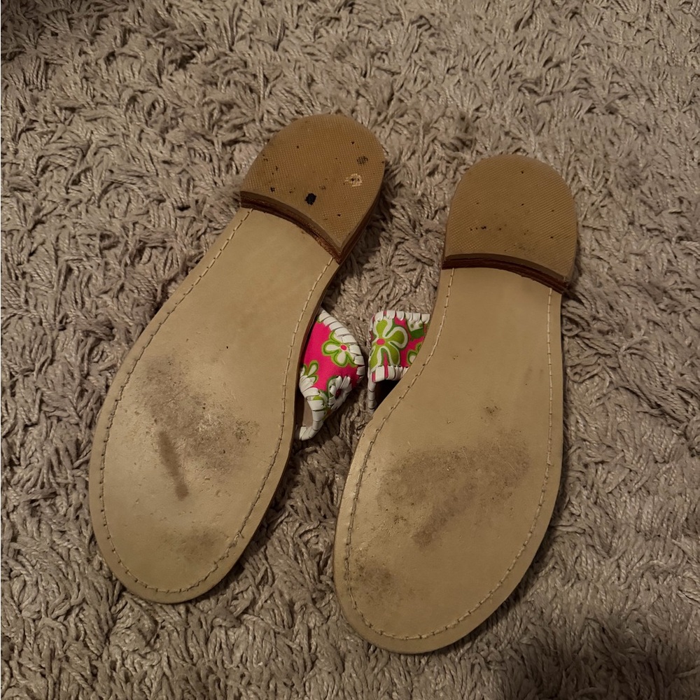Jack Rogers Navajo Sandal Hot Pink and Green - Picture 2 of 4